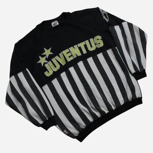 Mens Vintage 90s Juventus Rare Striped Crewneck Sweatshirt